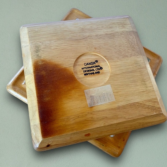 Vintage Dansk Sage Song Framed Tile Trivets 7 3/4” Set of 2 - Picture 9 of 11